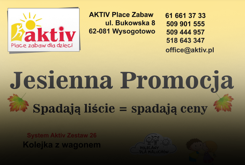 obrazek ukazujący szyld jesiennej promocji dla marki AKTIV